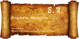 Bogdanu Nanetta névjegykártya